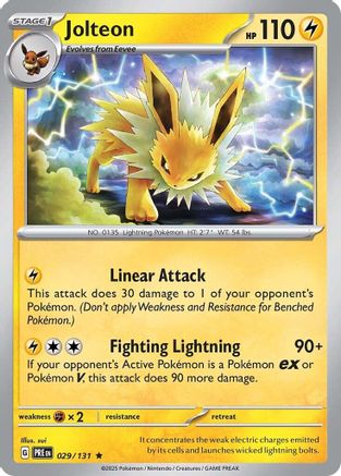 Jolteon 029  - Holofoil SV Prismatic Evolutions - Rare SV: Prismatic Evolutions Pokemon Single  Squirtle Squad Card Shop.