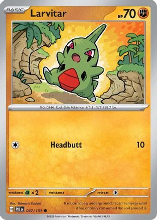 Larvitar 047  - Reverse Holofoil SV Prismatic Evolutions - Common SV: Prismatic Evolutions Pokemon Single  Squirtle Squad Card Shop.