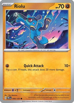 Riolu 050  SV Prismatic Evolutions - Common SV: Prismatic Evolutions Pokemon Single  Squirtle Squad Card Shop.