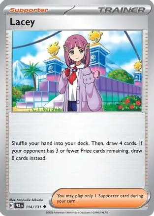 Lacey 114/131  - Reverse Holofoil SV Prismatic Evolutions - Uncommon