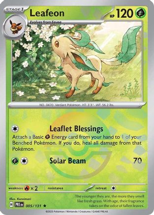 Leafeon (Poke Ball Pattern) 005  - Holofoil SV Prismatic Evolutions - Rare SV: Prismatic Evolutions Pokemon Single  Squirtle Squad Card Shop.