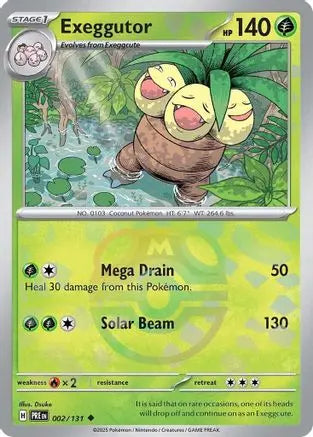 Exeggutor (Master Ball Pattern) 002  - Holofoil SV Prismatic Evolutions - Uncommon