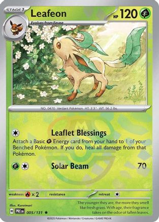 Leafeon (Master Ball Pattern) 005  - Holofoil SV Prismatic Evolutions - Rare SV: Prismatic Evolutions Pokemon Single  Squirtle Squad Card Shop.