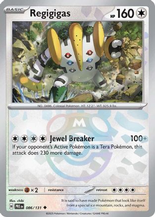 Regigigas (Master Ball Pattern) 086  - Holofoil SV Prismatic Evolutions - Uncommon SV: Prismatic Evolutions Pokemon Single  Squirtle Squad Card Shop.