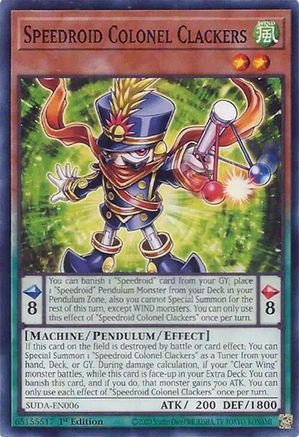 Speedroid Colonel Clackers (SUDA-EN006) - Supreme Darkness 1st Edition Supreme Darkness Yugioh Single  Squirtle Squad Card Shop.