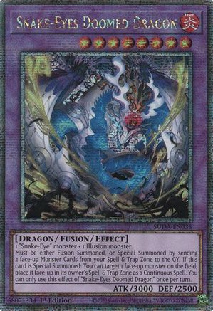 Snake-Eyes Doomed Dragon (Quarter Century Secret Rare) (SUDA-EN035) - Supreme Darkness 1st Edition Supreme Darkness Yugioh Single  Squirtle Squad Card Shop.