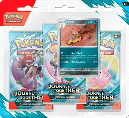 Journey Together 3 Pack Blister [Scrafty] SV09: Journey Together Pokemon Sealed  Squirtle Squad Card Shop.