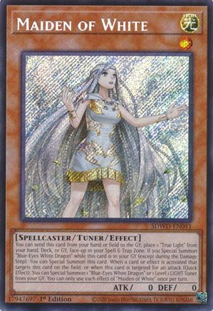 Maiden of White (Secret Rare) (SDWD-EN041) - Structure Deck: Blue-Eyes White Destiny 1st Edition Structure Deck: Blue-Eyes White Destiny Yugioh Single  Squirtle Squad Card Shop.