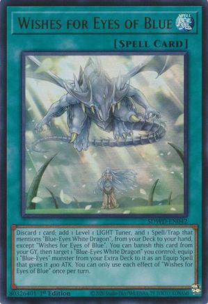 Wishes for Eyes of Blue (SDWD-EN042) - Structure Deck: Blue-Eyes White Destiny Unlimited Structure Deck: Blue-Eyes White Destiny Yugioh Single  Squirtle Squad Card Shop.
