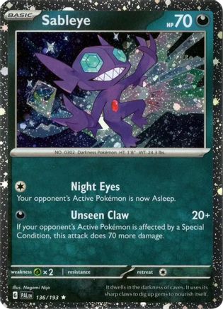Sableye (Cosmos Holo) 136  - Holofoil Miscellaneous Cards & Products - Rare Miscellaneous Cards & Products Pokemon Single  Squirtle Squad Card Shop.