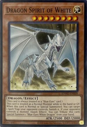 Dragon Spirit of White (Unlimited Misprint) (SDWD-EN008) - Structure Deck: Blue-Eyes White Destiny Unlimited Structure Deck: Blue-Eyes White Destiny Yugioh Single  Squirtle Squad Card Shop.