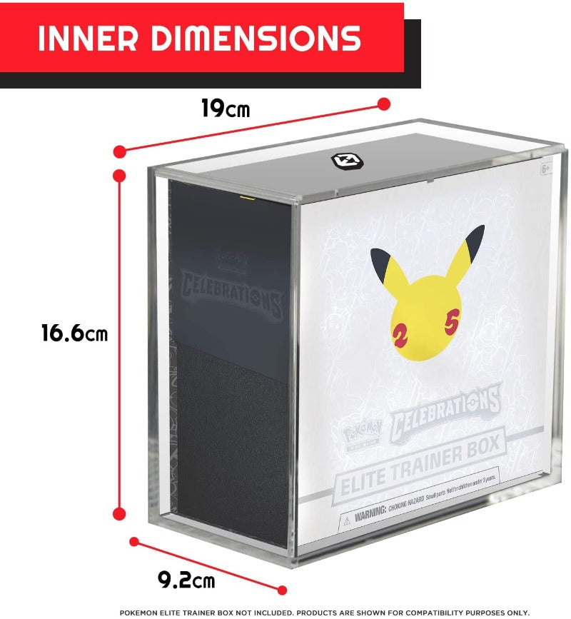 Pokemon ETB Elite Trainer Box w/ Sliding Lid Anti-UV - EVORETRO Acrylic Protector 4.0MM (Pack of 12) EVORETRO Canada Card Protectors  Squirtle Squad Card Shop.