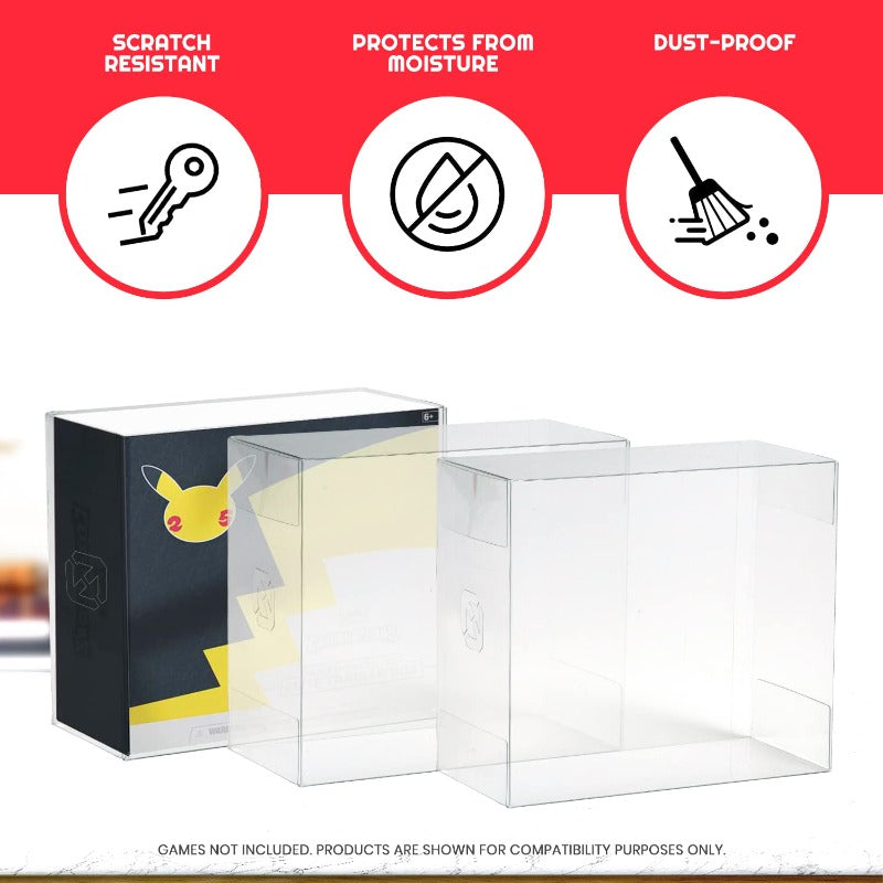 Pokemon ETB Center 25th Celebrations Elite Trainer Box (online EXCLUSIVE) - EVORETRO PET Protector 0.45MM - Pack of 1 EVORETRO Canada Card Protectors  Squirtle Squad Card Shop.