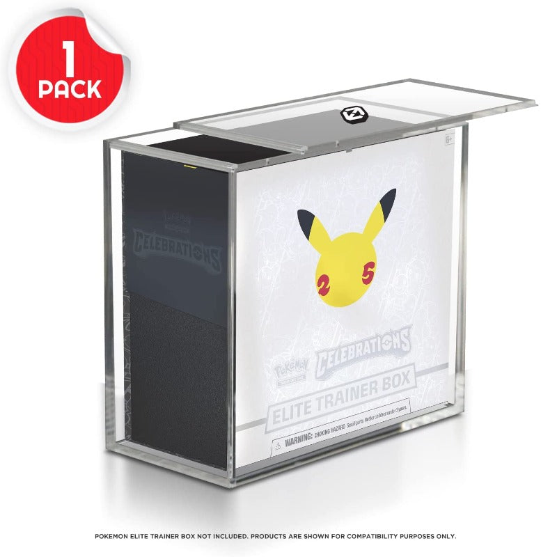 Pokemon ETB Elite Trainer Box w/ Sliding Lid Anti-UV - EVORETRO Acrylic Protector 4.0MM (Pack of 12) EVORETRO Canada Card Protectors  Squirtle Squad Card Shop.