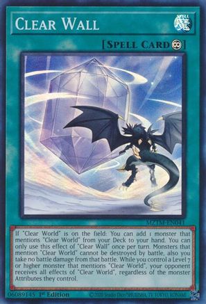 Clear Wall (MZTM-EN041) - Maze of the Master 1st Edition Maze of the Master Yugioh Single  Squirtle Squad Card Shop.