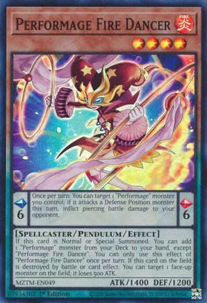 Performage Fire Dancer (MZTM-EN049) - Maze of the Master 1st Edition Maze of the Master Yugioh Single  Squirtle Squad Card Shop.