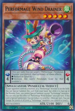 Performage Wind Drainer (MZTM-EN051) - Maze of the Master 1st Edition Maze of the Master Yugioh Single  Squirtle Squad Card Shop.