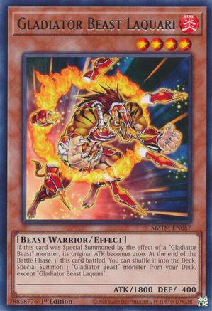 Gladiator Beast Laquari (MZTM-EN067) - Maze of the Master 1st Edition Maze of the Master Yugioh Single  Squirtle Squad Card Shop.