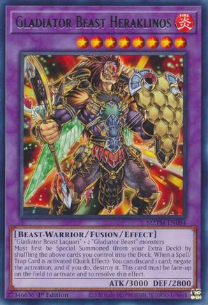 Gladiator Beast Heraklinos (MZTM-EN084) - Maze of the Master 1st Edition Maze of the Master Yugioh Single  Squirtle Squad Card Shop.