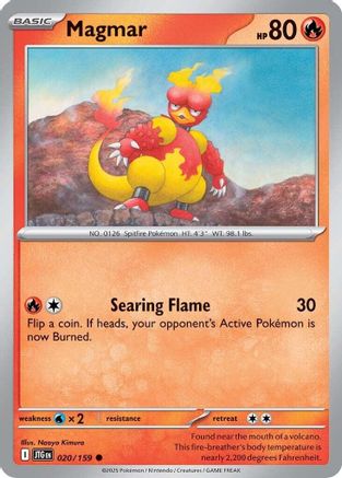 Magmar 020  - Reverse Holofoil SV09 Journey Together - Common SV09: Journey Together Pokemon Single  Squirtle Squad Card Shop.