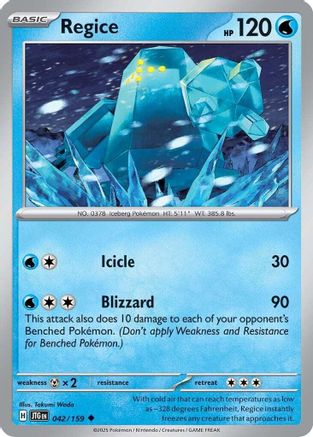 Regice 042  - Reverse Holofoil SV09 Journey Together - Uncommon SV09: Journey Together Pokemon Single  Squirtle Squad Card Shop.