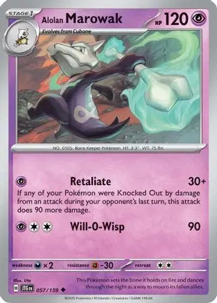 Alolan Marowak 057  - Reverse Holofoil SV09 Journey Together - Uncommon
