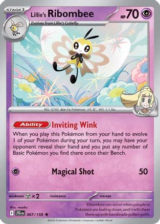 Lillie's Ribombee 067/159  - Reverse Holofoil SV09 Journey Together - Rare SV09: Journey Together Pokemon Single  Squirtle Squad Card Shop.