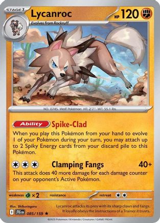 Lycanroc 085/159  - Reverse Holofoil SV09 Journey Together - Rare SV09: Journey Together Pokemon Single  Squirtle Squad Card Shop.