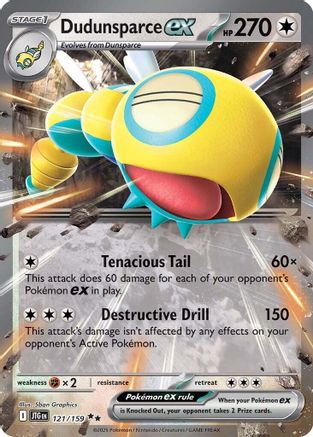 Pokémon TCG – Dudunsparce ex 121/159 – Journey Together – Double Rare