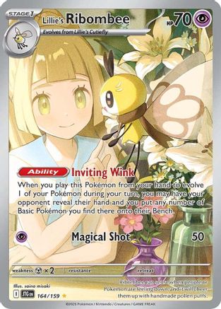Lillie's Ribombee 164/159  - Holofoil SV09 Journey Together - Illustration Rare SV09: Journey Together Pokemon Single  Squirtle Squad Card Shop.