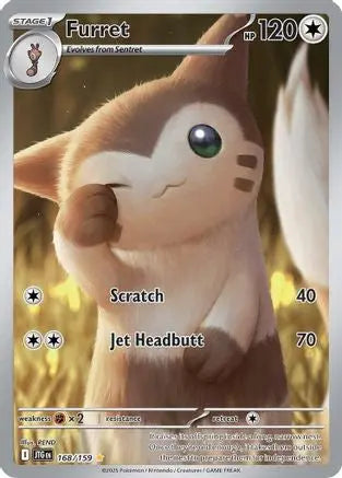 Furret 168/159  - Holofoil SV09 Journey Together - Illustration Rare SV09: Journey Together Pokemon Single  Squirtle Squad Card Shop.