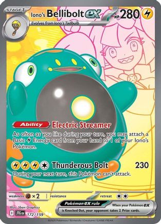 Iono's Bellibolt ex 172/159 - Holofoil Journey Together Ultra Rare - Pokémon TCG Card