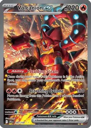 Volcanion ex 182/159  - Holofoil SV09 Journey Together - Special Illustration Rare SV09: Journey Together Pokemon Single  Squirtle Squad Card Shop.