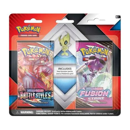 2 Booster Packs & Celebi Collector's Pin Miscellaneous Cards & Products Pokemon Sealed  Squirtle Squad Card Shop.