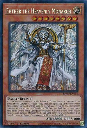 Ehther the Heavenly Monarch (Secret Rare) (RA04-EN018) - Quarter Century Stampede 1st Edition Quarter Century Stampede Yugioh Single  Squirtle Squad Card Shop.