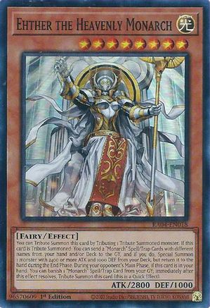 Ehther the Heavenly Monarch (RA04-EN018) - Quarter Century Stampede 1st Edition Quarter Century Stampede Yugioh Single  Squirtle Squad Card Shop.