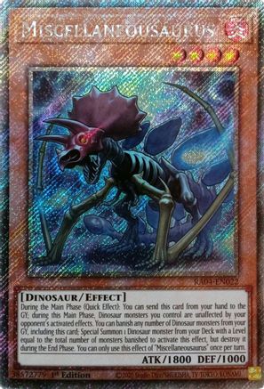 Miscellaneousaurus (Platinum Secret Rare) (RA04-EN022) - Quarter Century Stampede 1st Edition Quarter Century Stampede Yugioh Single  Squirtle Squad Card Shop.