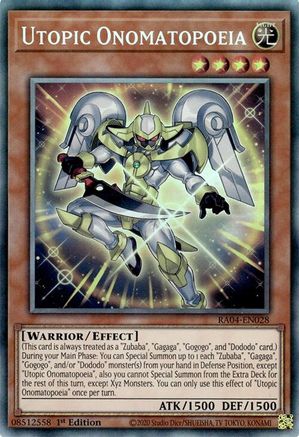 Utopic Onomatopoeia (PCR) (RA04-EN028) - Quarter Century Stampede 1st Edition Quarter Century Stampede Yugioh Single  Squirtle Squad Card Shop.