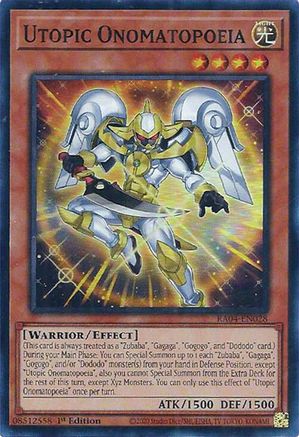 Utopic Onomatopoeia (RA04-EN028) - Quarter Century Stampede 1st Edition Quarter Century Stampede Yugioh Single  Squirtle Squad Card Shop.