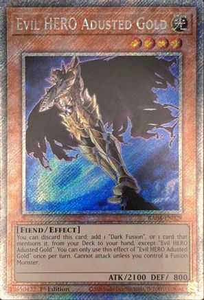 Evil HERO Adusted Gold (Platinum Secret Rare) (RA04-EN029) - Quarter Century Stampede 1st Edition Quarter Century Stampede Yugioh Single  Squirtle Squad Card Shop.