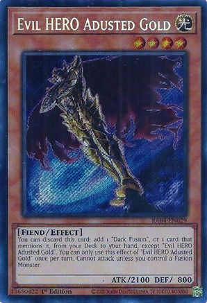 Evil HERO Adusted Gold (Secret Rare) (RA04-EN029) - Quarter Century Stampede 1st Edition Quarter Century Stampede Yugioh Single  Squirtle Squad Card Shop.