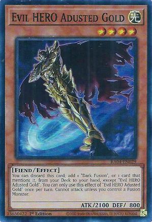 Evil HERO Adusted Gold (RA04-EN029) - Quarter Century Stampede 1st Edition Quarter Century Stampede Yugioh Single  Squirtle Squad Card Shop.