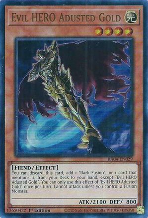 Evil HERO Adusted Gold (UR) (RA04-EN029) - Quarter Century Stampede 1st Edition Quarter Century Stampede Yugioh Single  Squirtle Squad Card Shop.