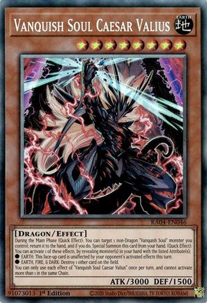 Vanquish Soul Caesar Valius (PCR) (RA04-EN046) - Quarter Century Stampede 1st Edition Quarter Century Stampede Yugioh Single  Squirtle Squad Card Shop.