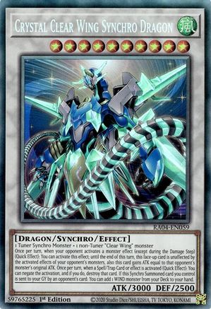 Crystal Clear Wing Synchro Dragon (PCR) (RA04-EN059) - Quarter Century Stampede 1st Edition Quarter Century Stampede Yugioh Single  Squirtle Squad Card Shop.