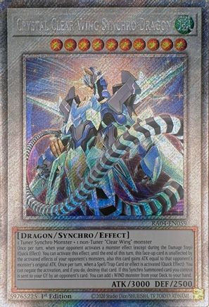 Crystal Clear Wing Synchro Dragon (Platinum Secret Rare) (RA04-EN059) - Quarter Century Stampede 1st Edition Quarter Century Stampede Yugioh Single  Squirtle Squad Card Shop.
