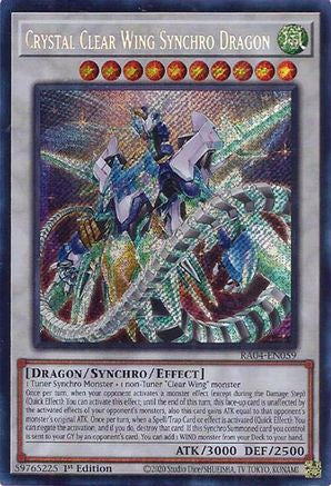 Crystal Clear Wing Synchro Dragon (Secret Rare) (RA04-EN059) - Quarter Century Stampede 1st Edition Quarter Century Stampede Yugioh Single  Squirtle Squad Card Shop.
