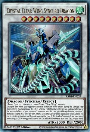 Crystal Clear Wing Synchro Dragon (PUR) (RA04-EN059) - Quarter Century Stampede 1st Edition Quarter Century Stampede Yugioh Single  Squirtle Squad Card Shop.