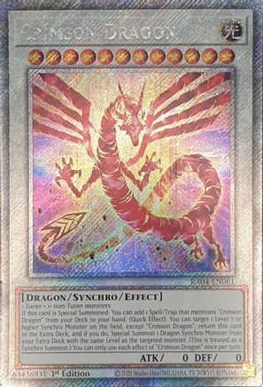 Crimson Dragon (Platinum Secret Rare) (RA04-EN061) - Quarter Century Stampede 1st Edition Quarter Century Stampede Yugioh Single  Squirtle Squad Card Shop.