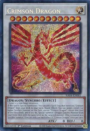 Crimson Dragon (Secret Rare) (RA04-EN061) - Quarter Century Stampede 1st Edition Quarter Century Stampede Yugioh Single  Squirtle Squad Card Shop.